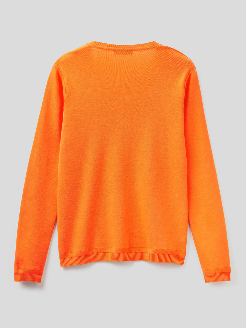 Pull en pur coton avec col en V image number 2
