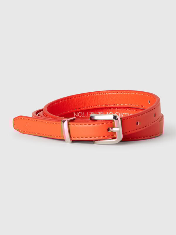 Ceinture fine corail Femme