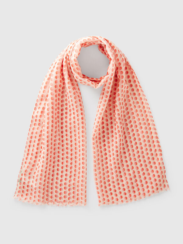 Foulard à pois roses et rouges Femme