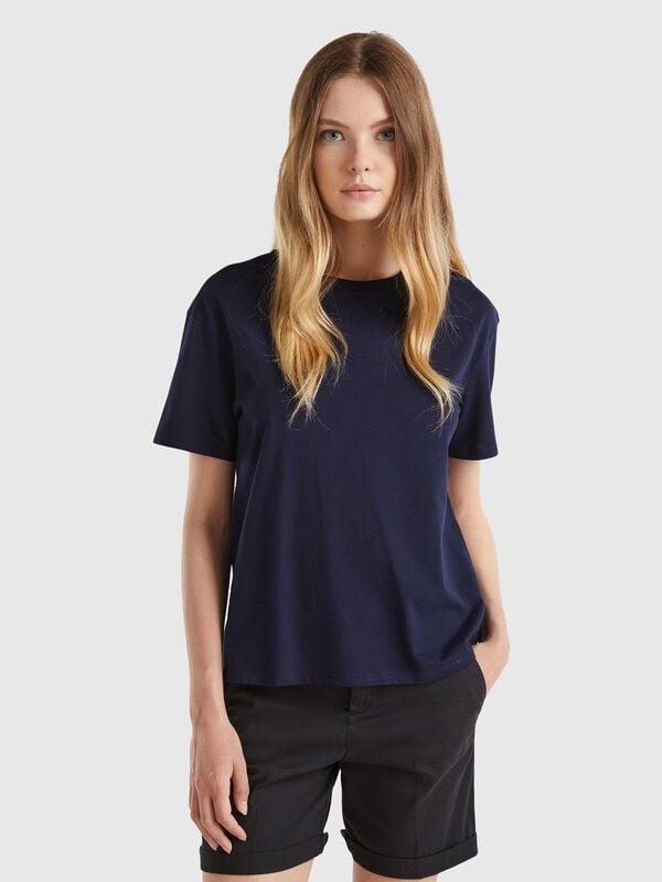 T-shirt 100 % coton à manches courtes Femme