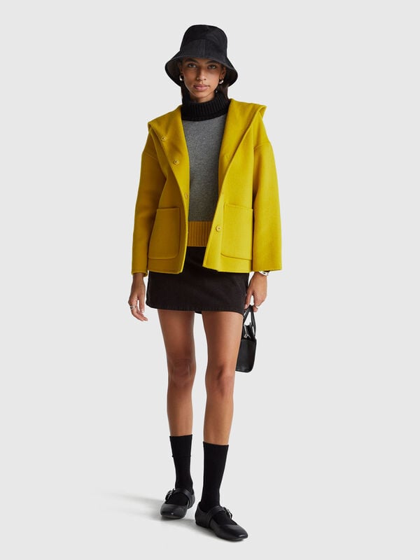 Veste à capuche en mélange de laine Femme