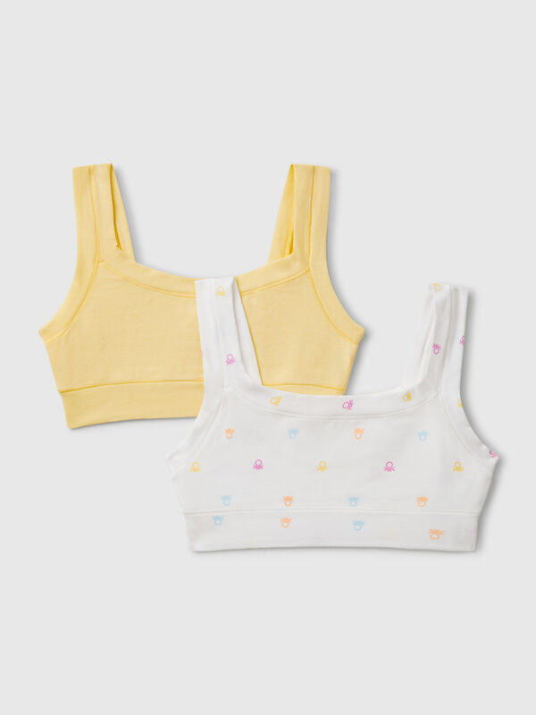 Deux bralettes en coton super stretch Filles