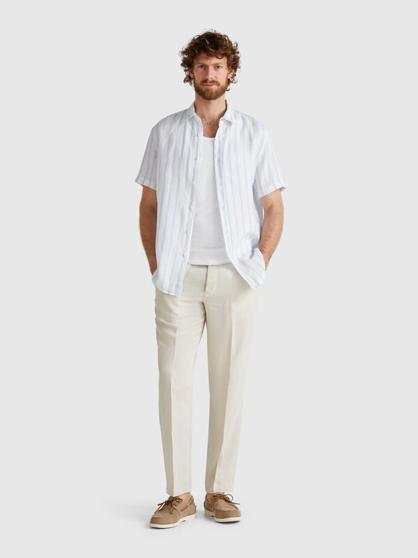 Chino en pur lin Homme