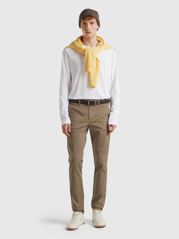 Chino slim en coton stretch Homme