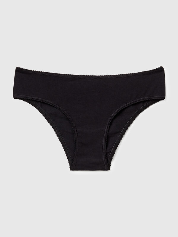 Slip basique en coton extensible Femme