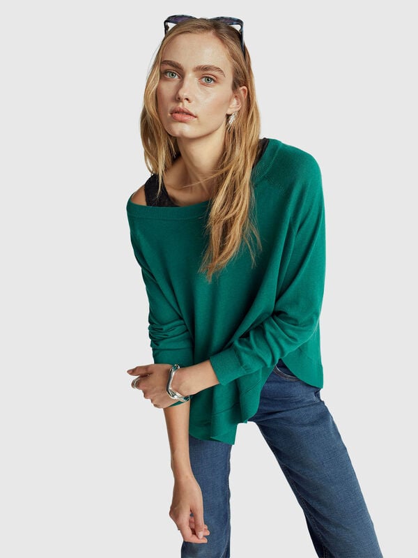 Pull évasé en laine mélangée Femme
