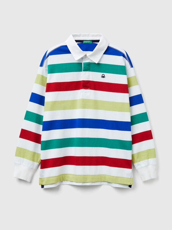 Polo en coton rayé Garçon