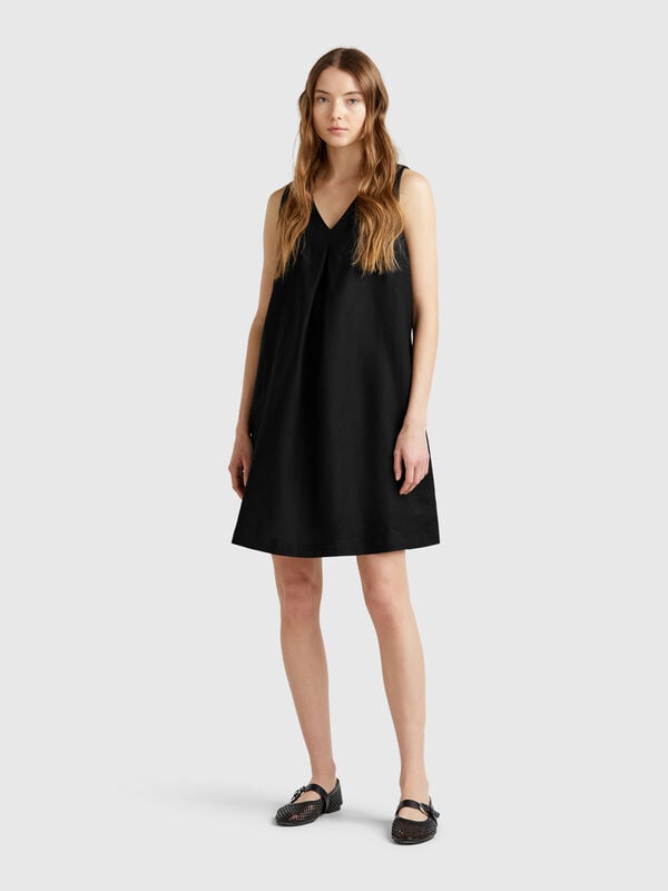 Robe sans manches en pur lin Femme