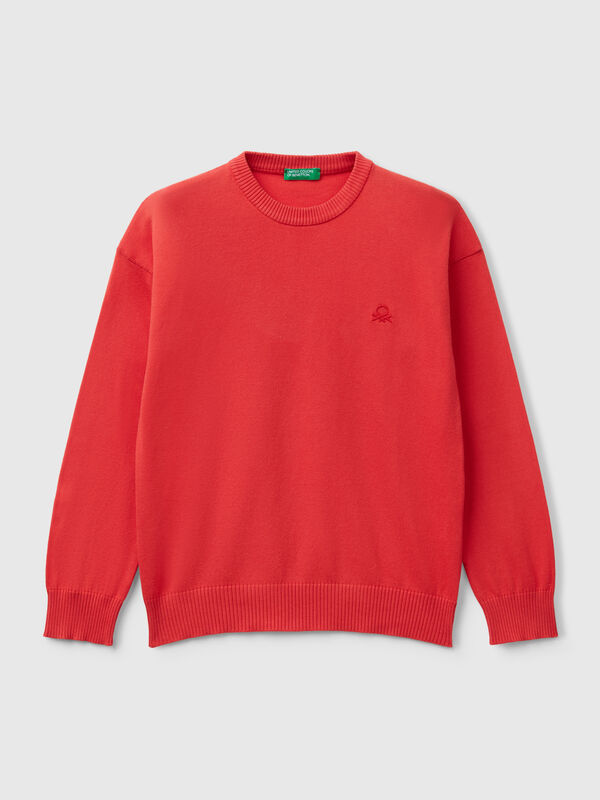 Pull en pur coton avec logo Garçon