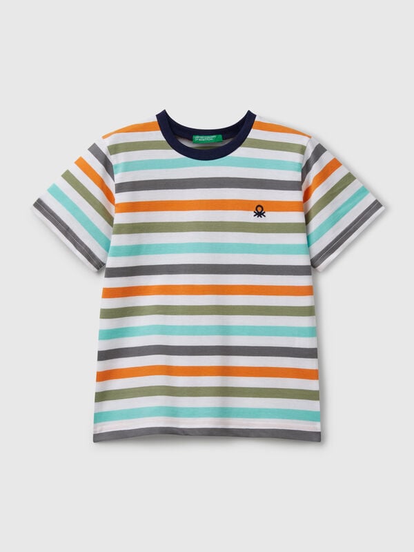 T-shirt rayé 100% coton Garçon