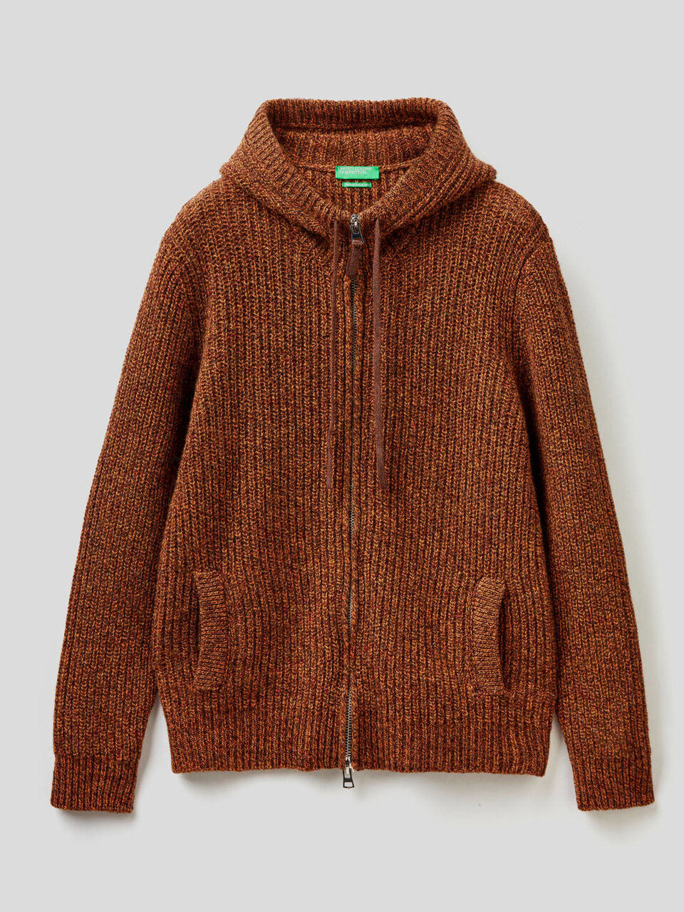 Pull en laine Shetland à capuche image number 1