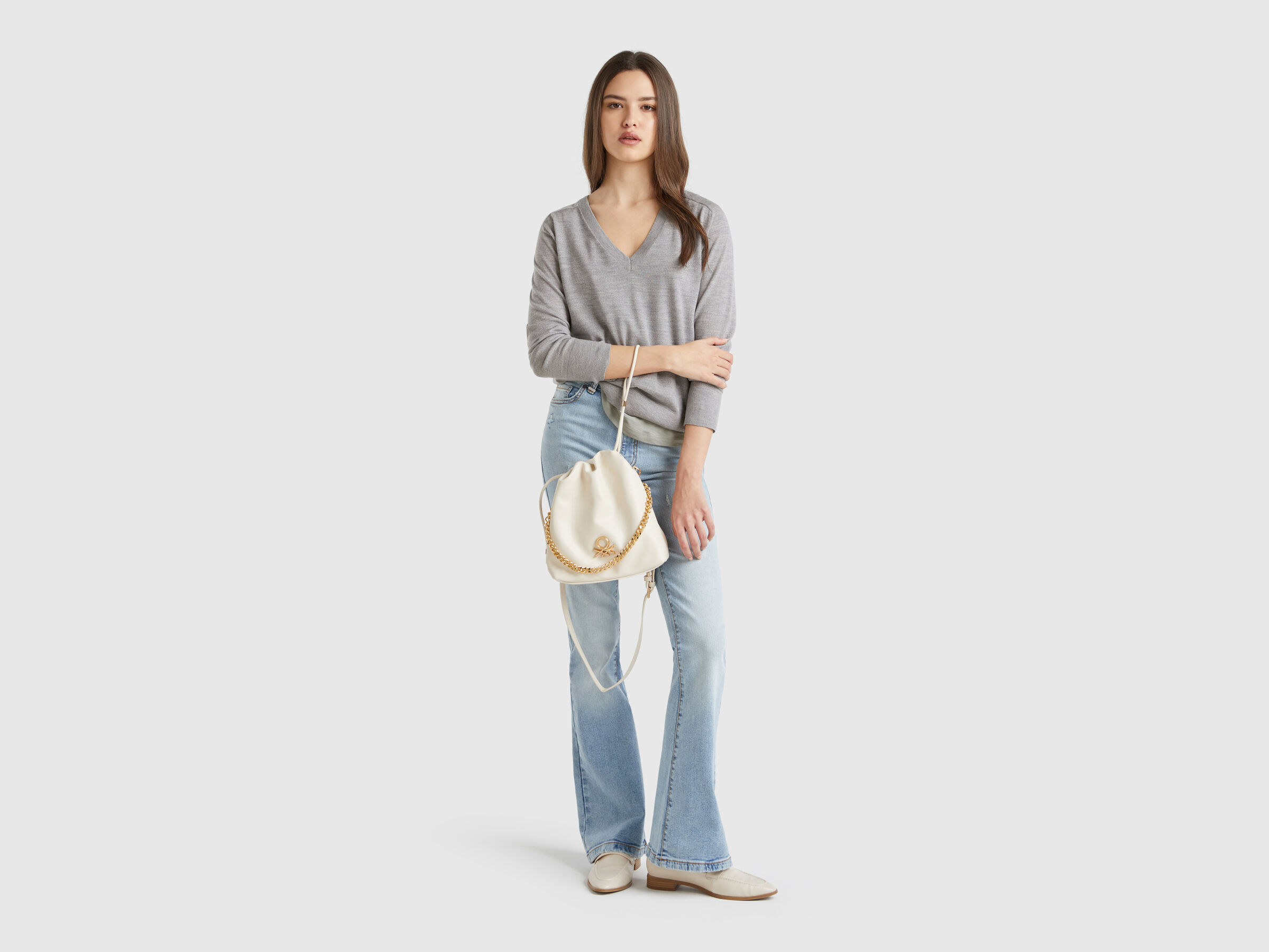 V NECK SWEATER L/S Femme image number 2