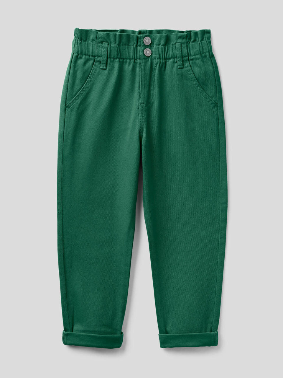 Pantalon paperbag en coton bio image number 1