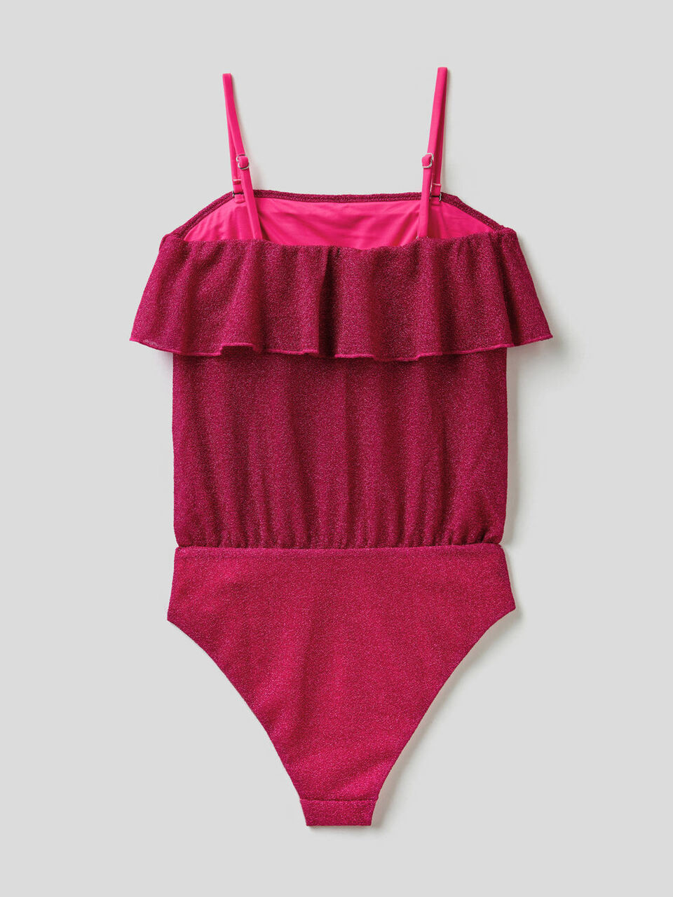 Maillot de bain une pièce en lurex avec volant image number 2