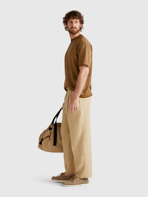 Chino ample en pur lin Homme