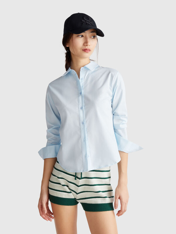 Chemise ajustée en viscose mélangée Femme