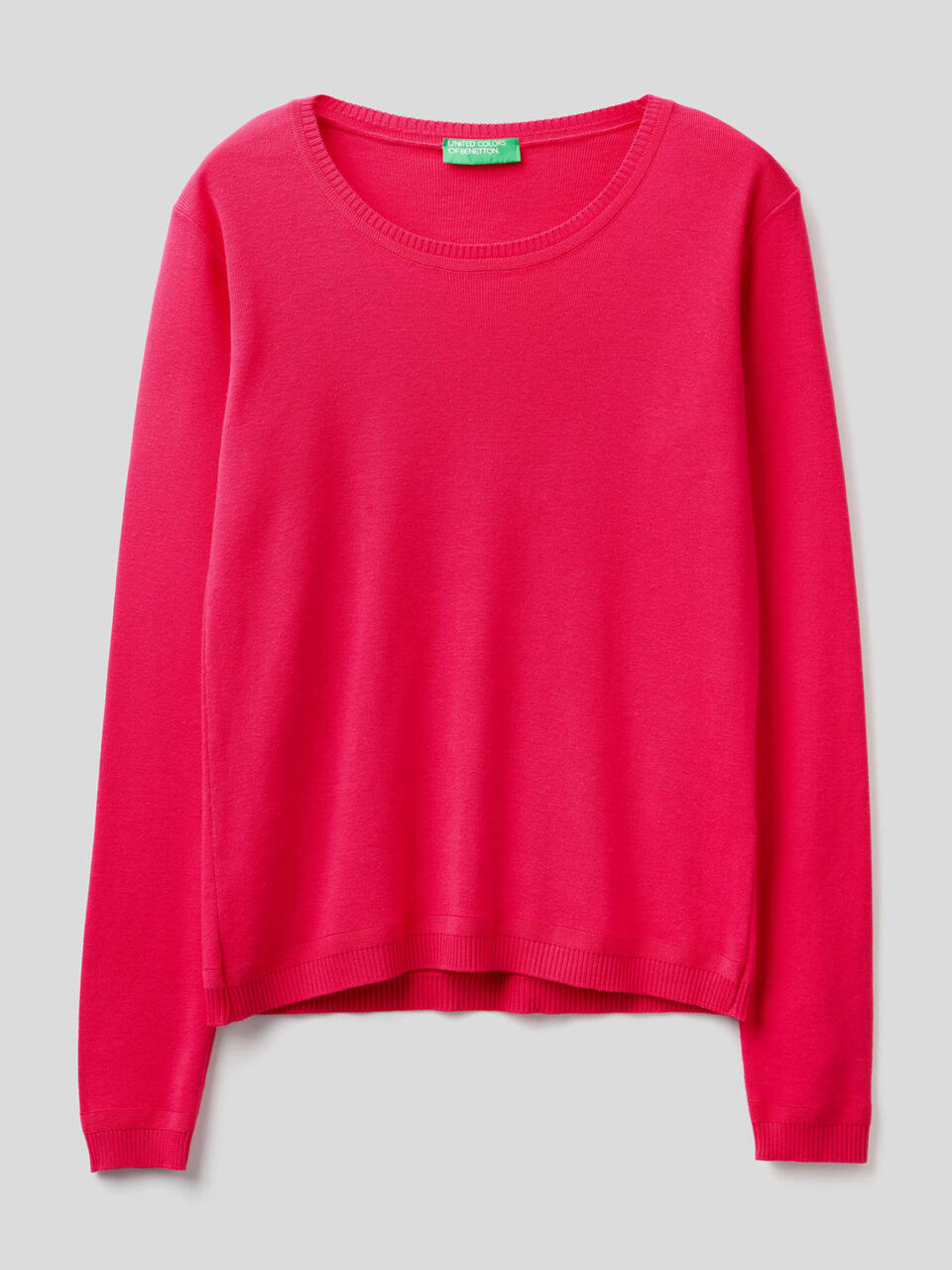 Pull col rond en pur coton image number 1