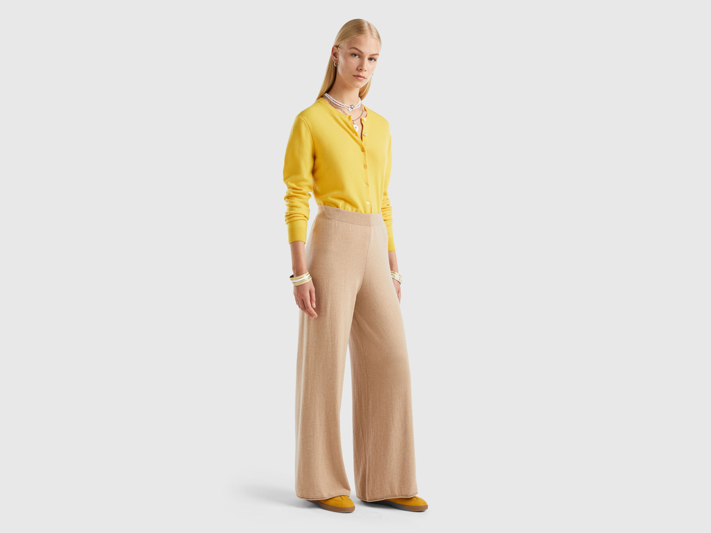 Pantalon best sale ample beige