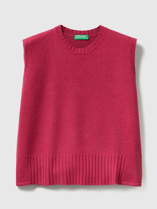 Gilet en mélange de laine et de viscose Femme