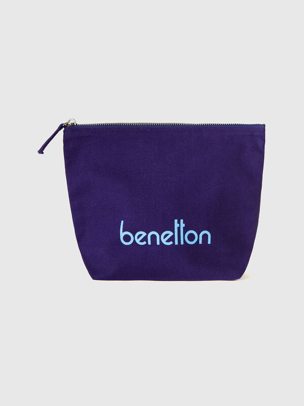 Pochette bleue en pur coton