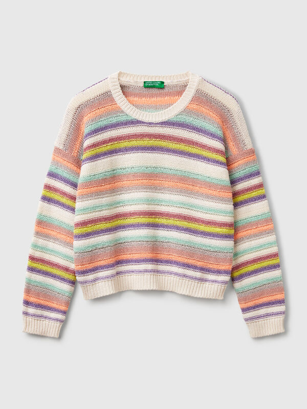 Pull rayé multicolore avec lurex Filles