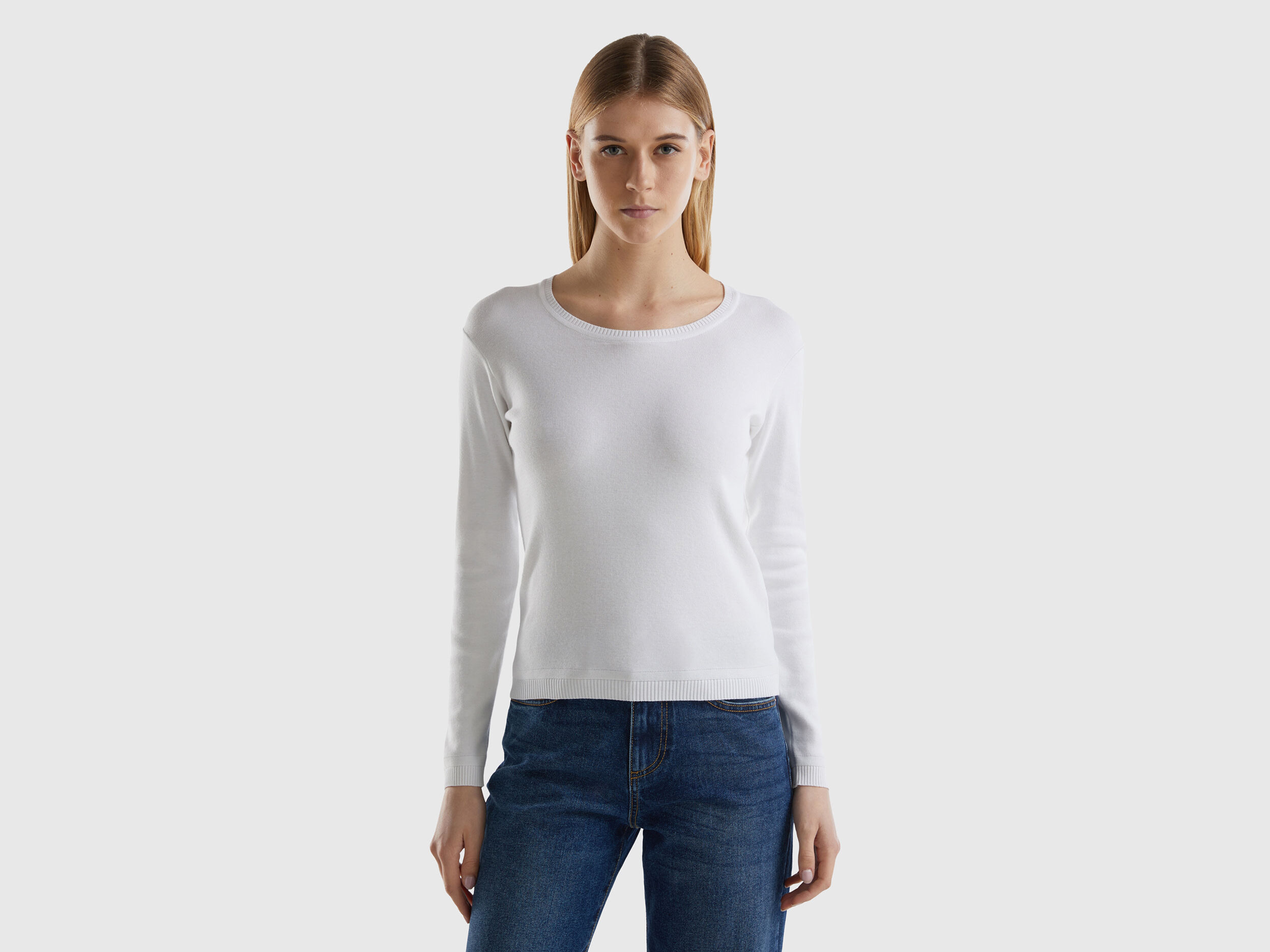 Pulls Coton Manches Longues Femme 2024 Benetton