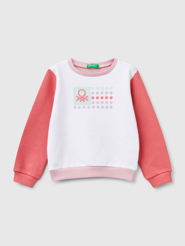 Sweat en coton à imprimé pailleté Filles