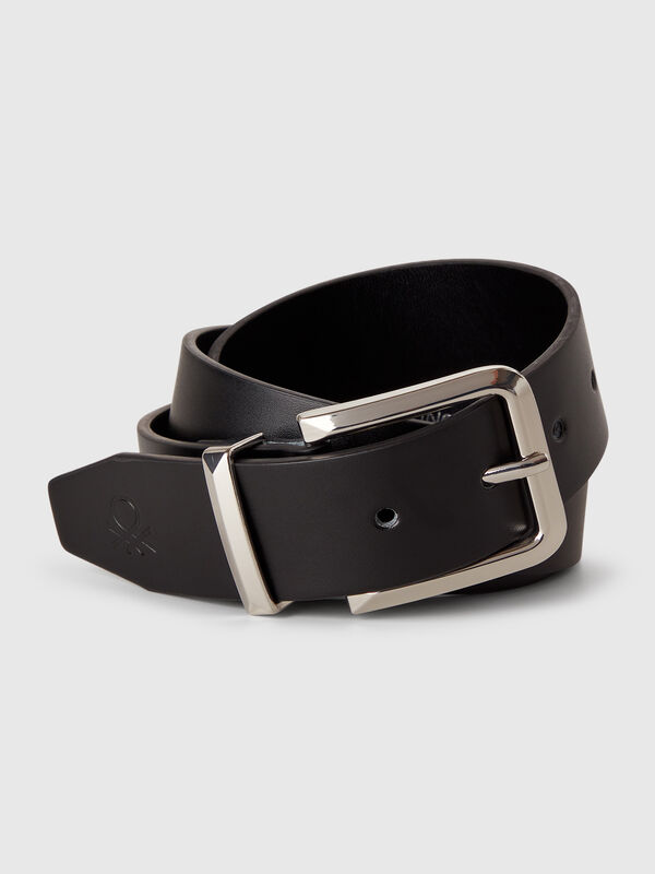 Ceinture noire en tissu enduit Femme