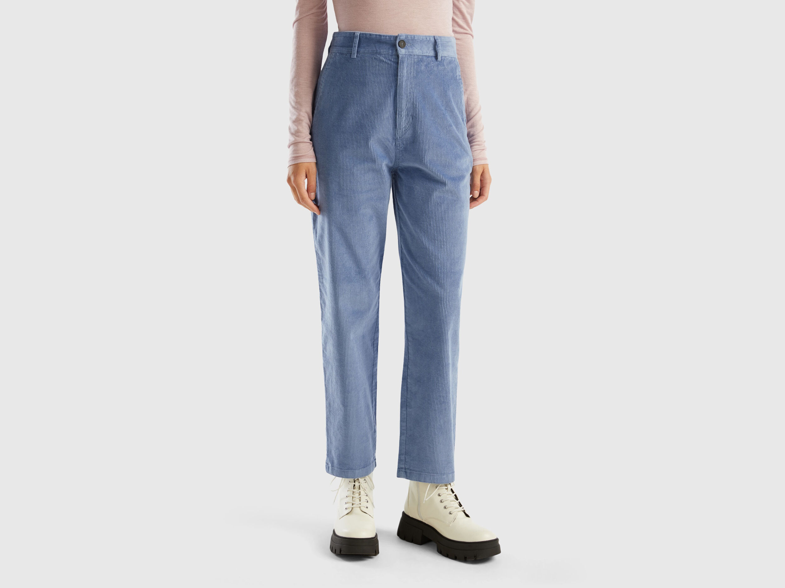Pantalon ample en velours bords c tes