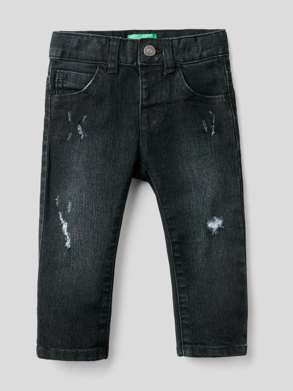 Jeans effet usé en coton stretch image number 1