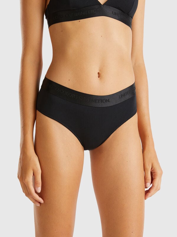 Culotte taille haute en coton stretch Femme