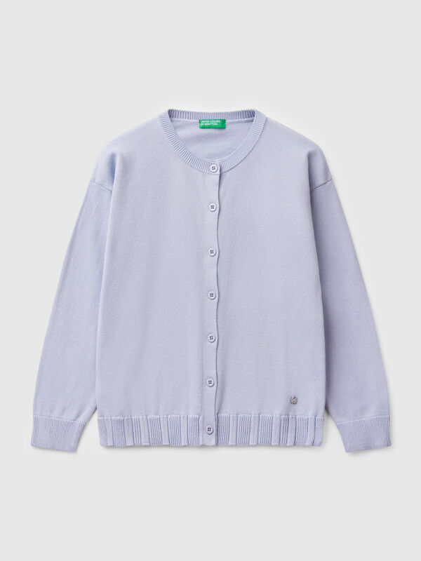 Cardigan à col ras du cou en pur coton Filles