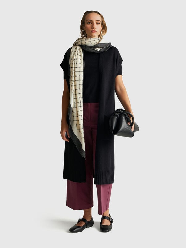 Cardigan long en mélange de cachemire Femme