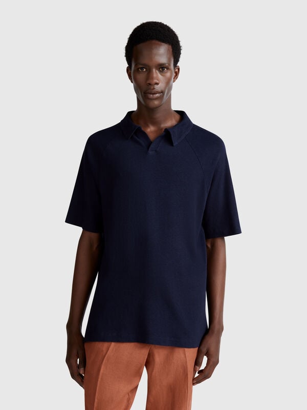 Polo en lin mélangé Homme