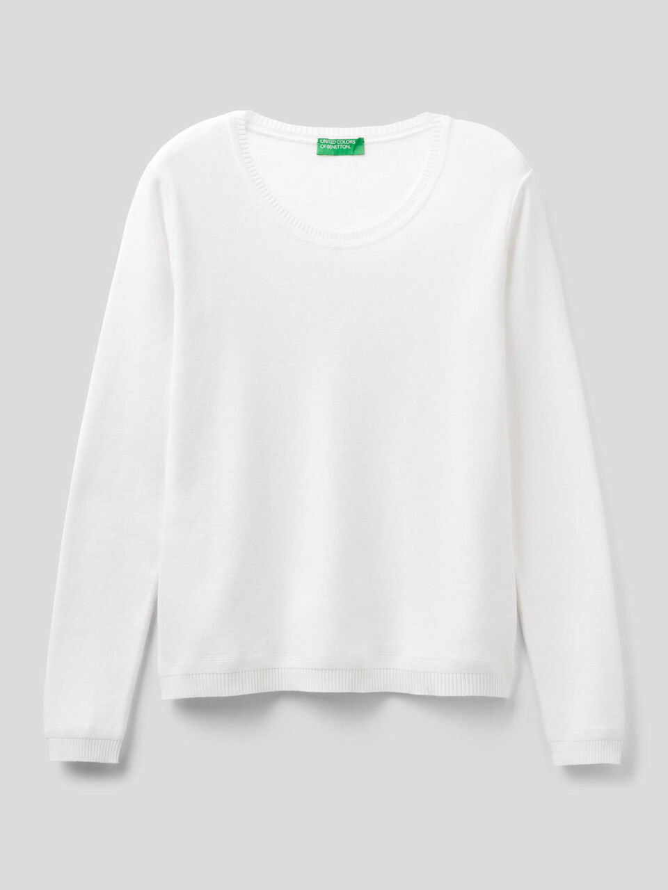 Pull col rond en pur coton image number 1