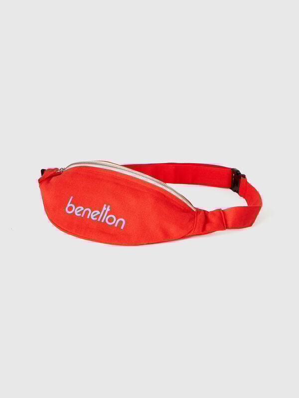 Sac banane rouge en pur coton