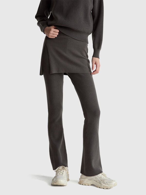 Pantalon évasé avec minijupe Femme