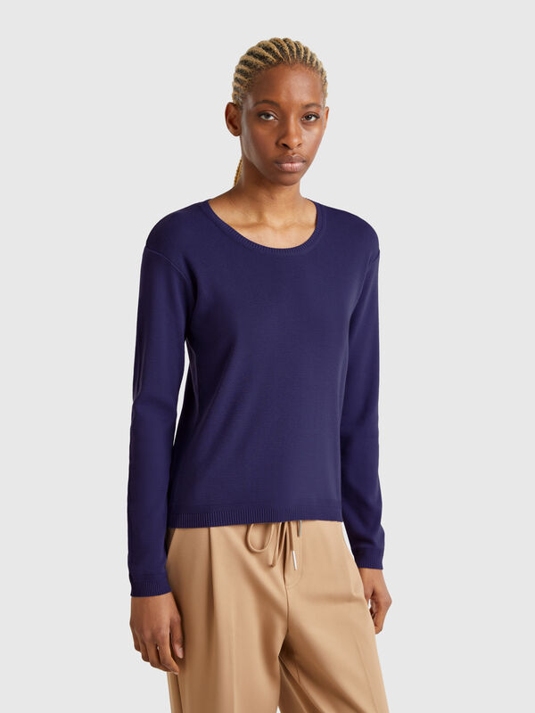 Pull à col rond en pur coton Femme
