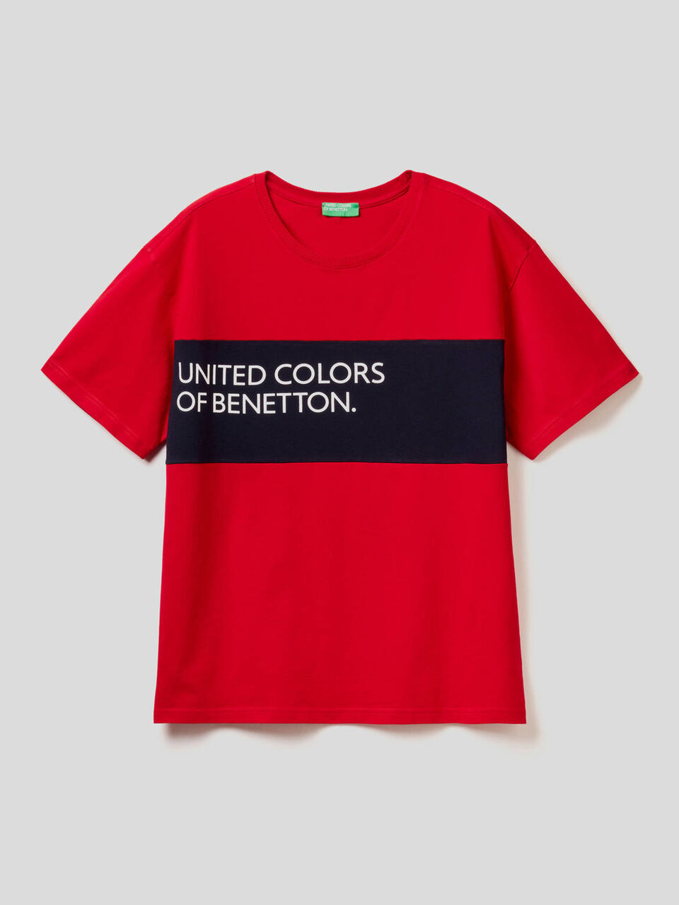 T-shirt 100% coton avec bande de couleur contrastée image number 1