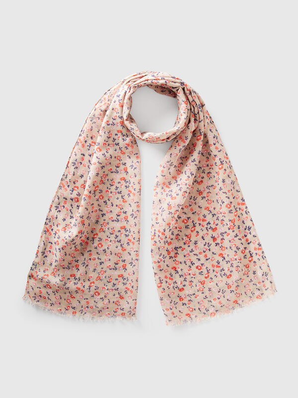 Foulard rose à imprimé fleuri Femme