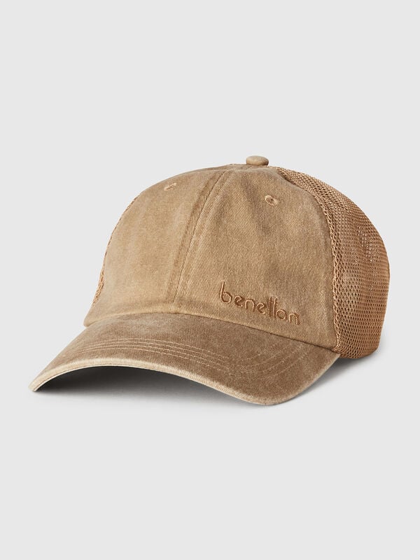 Casquette de baseball en coton et maille Homme