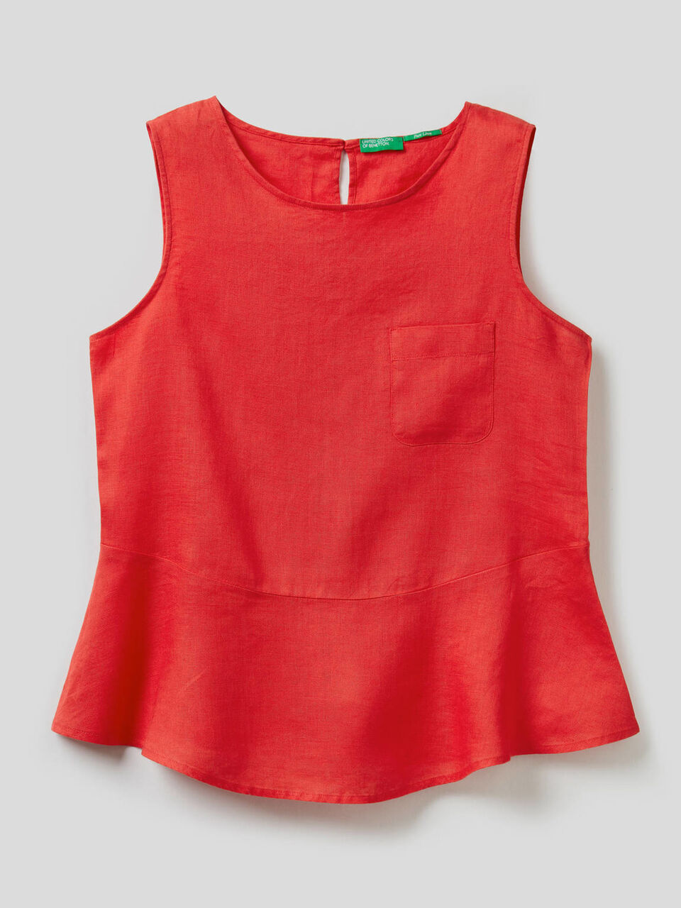 Blouse sans manches en pur lin image number null