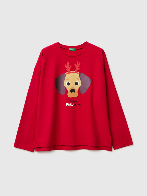 Pull de Noël à motif chien Femme