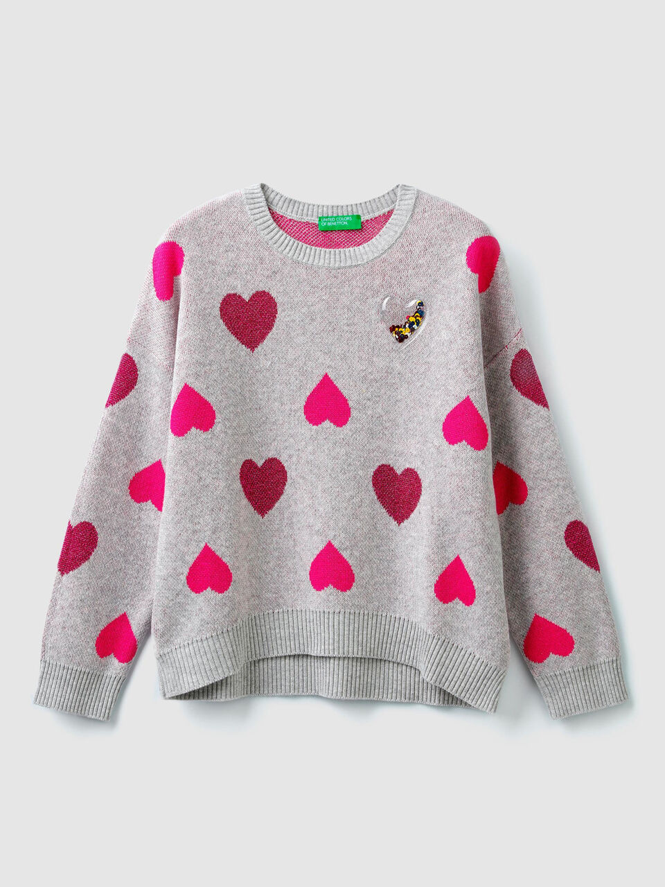 Pull avec motifs intarsia et paillettes image number 1