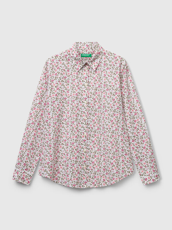 Chemise à motifs en coton léger Femme