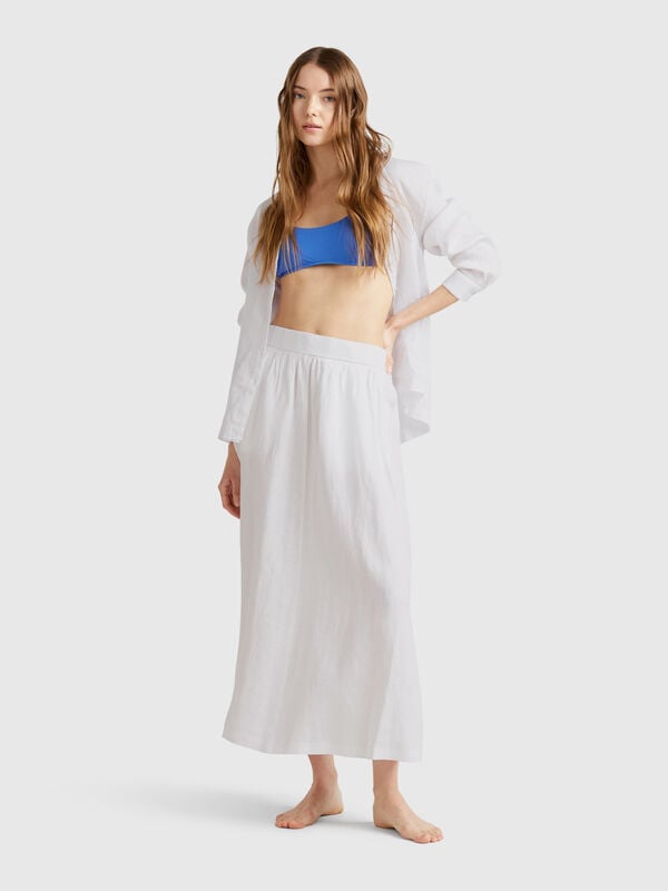 Jupe longue en pur lin Femme