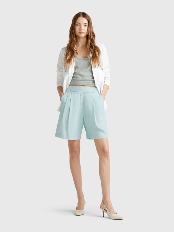 Bermuda 100% lin Femme