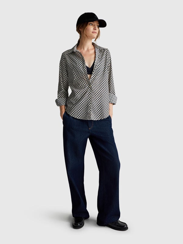 Chemise à motifs en coton léger Femme