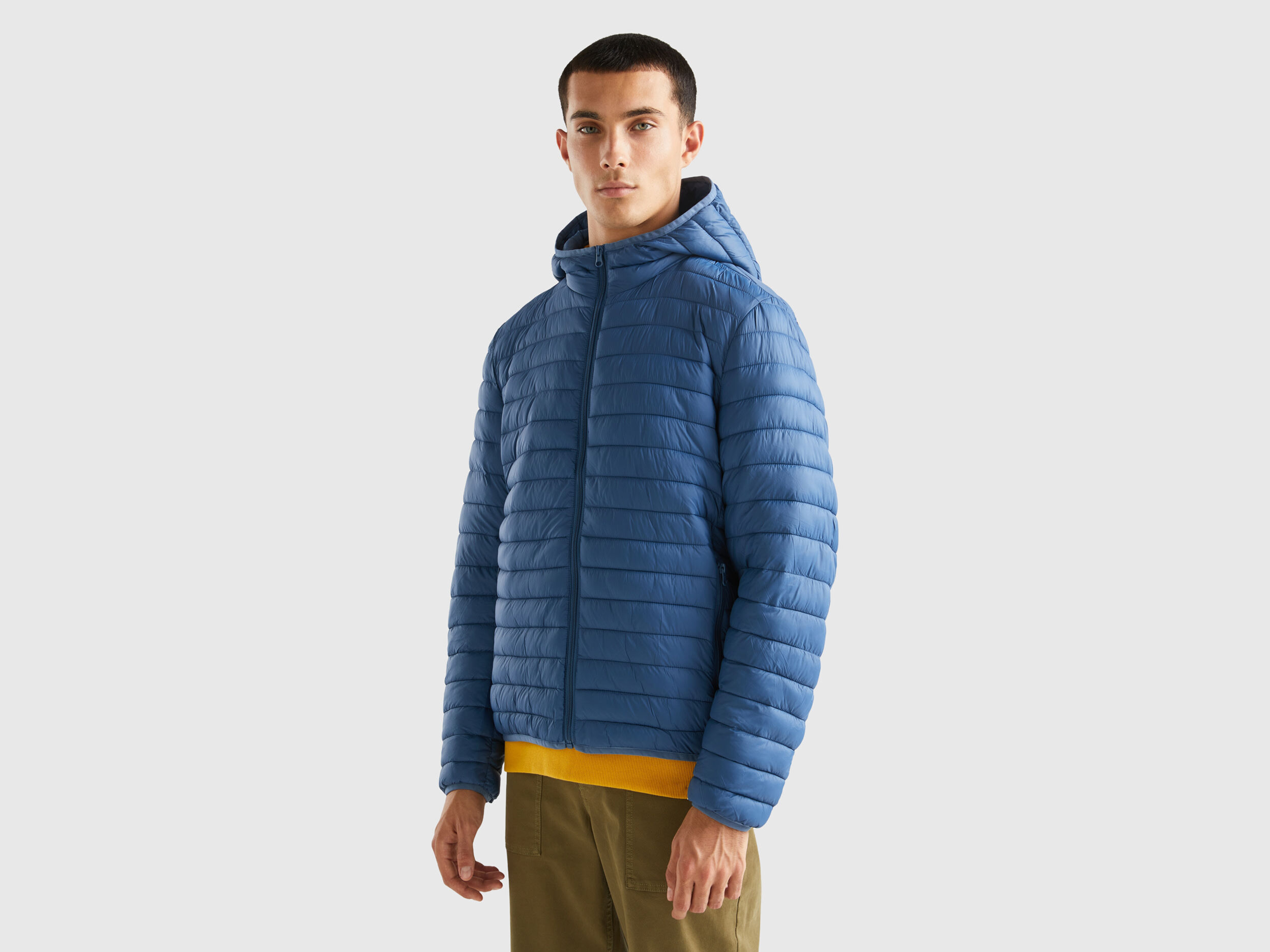 Doudoune rembourr e en ouate recycl e Bleu Horizon Benetton