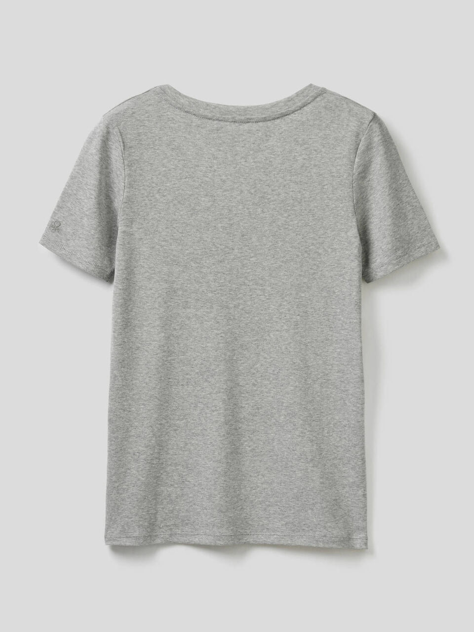 T-shirt en pur coton avec col en V image number 2